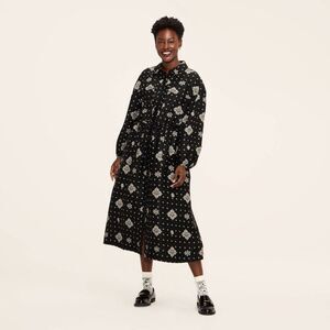 Woolrich - Women's Bandana Print Long Sleeve Utility Midi Shi Black
